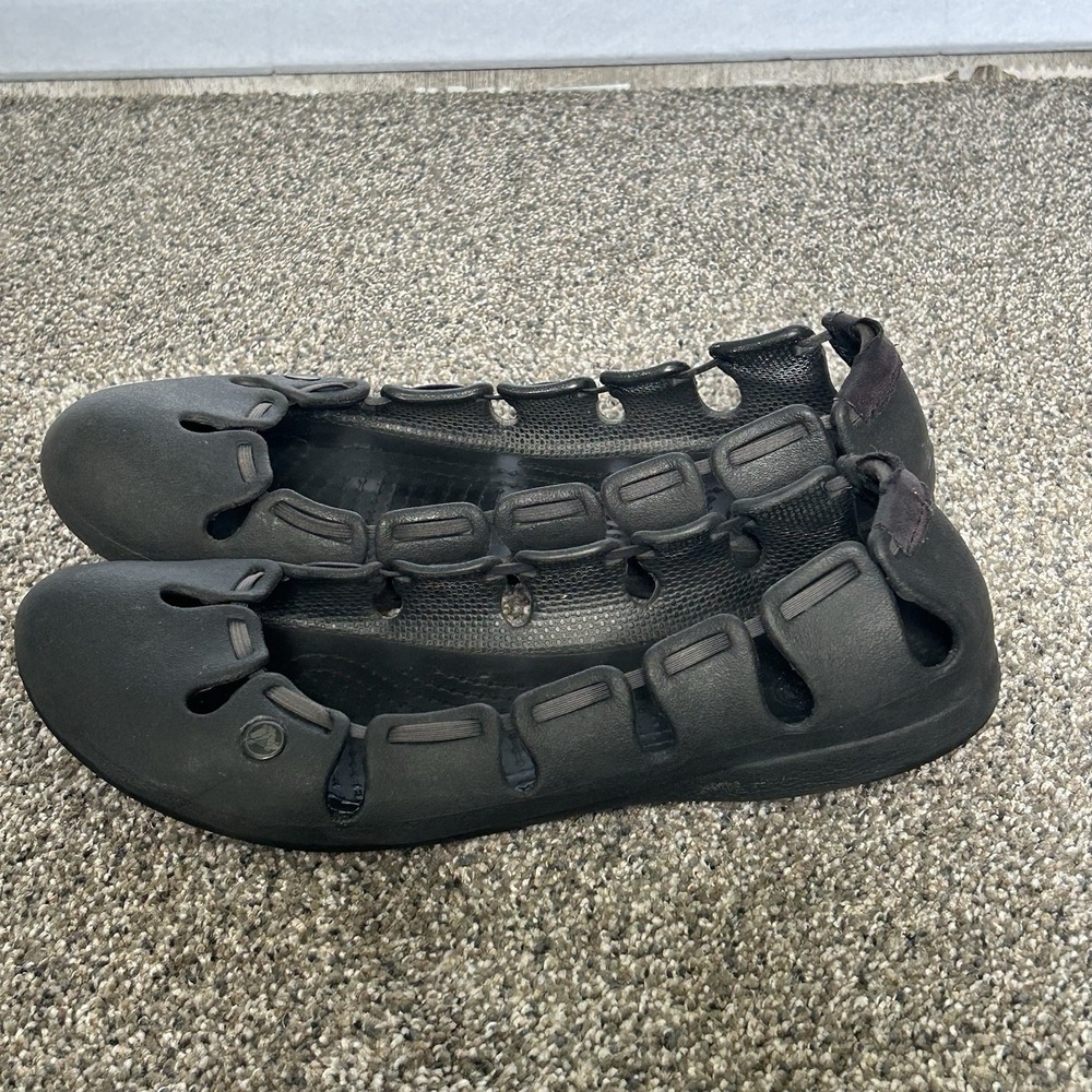 Crocs Springi Flats Womens 8 Black Graphite Ballet Shoes Stretch Slip On Comfort - Picture 4 of 6